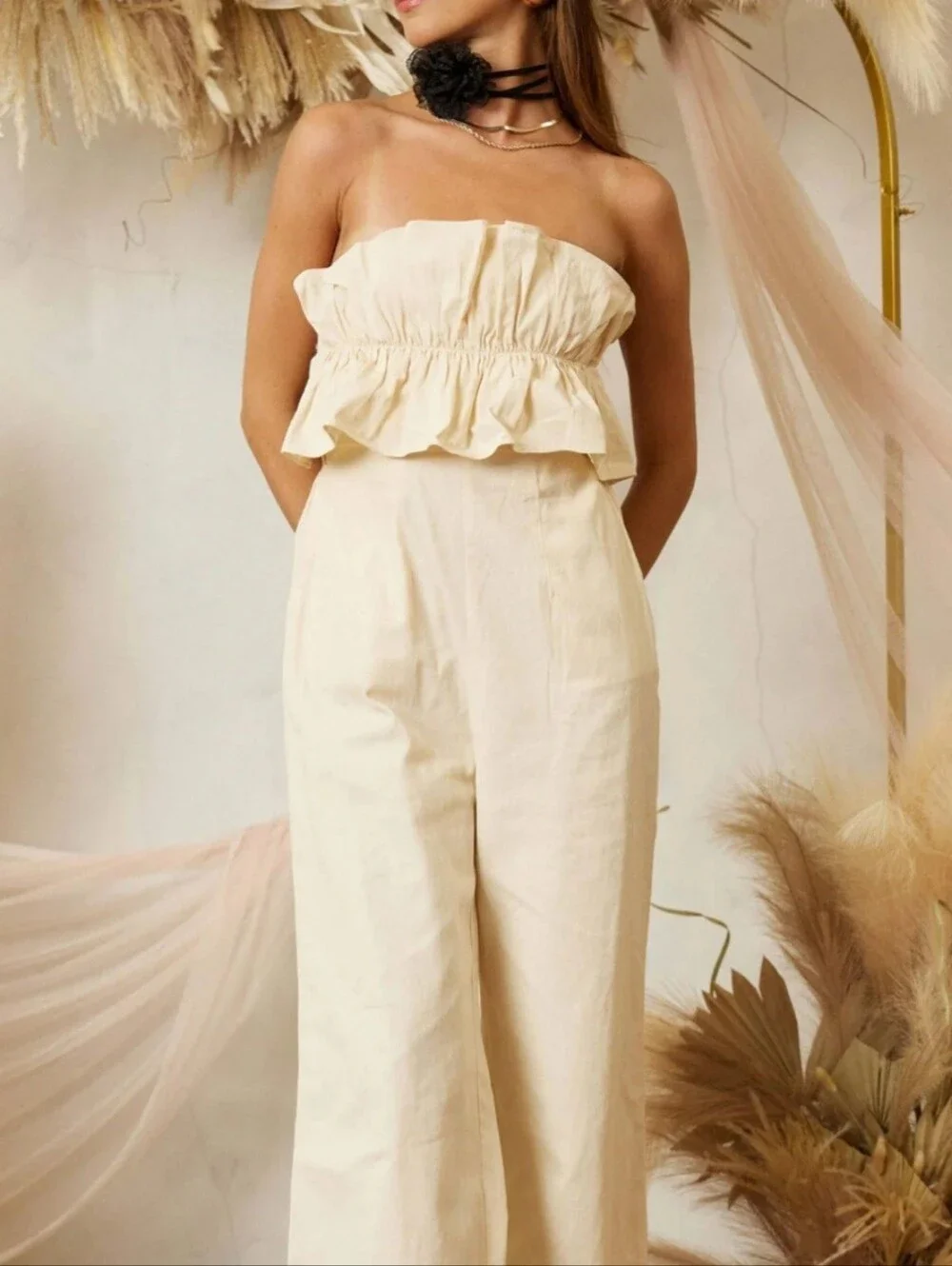 #103084 🛑S,M,L Tube Top Jumpsuit - Picture 2 of 6
